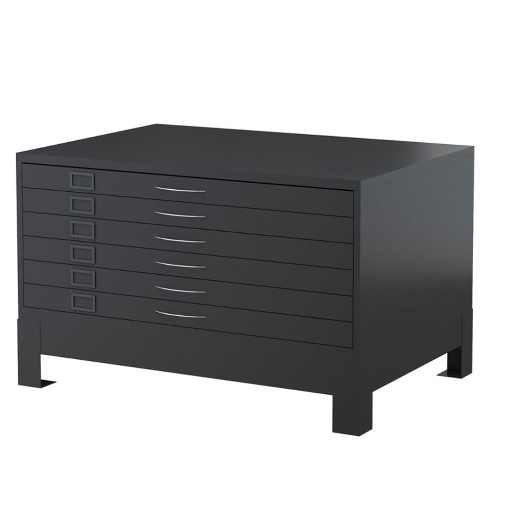 PC6D+-+STEELCO+6+Drawer+Plan+Cabinet+880H+x++1375W+x+960D+(Incl+Stand)-GR+copy