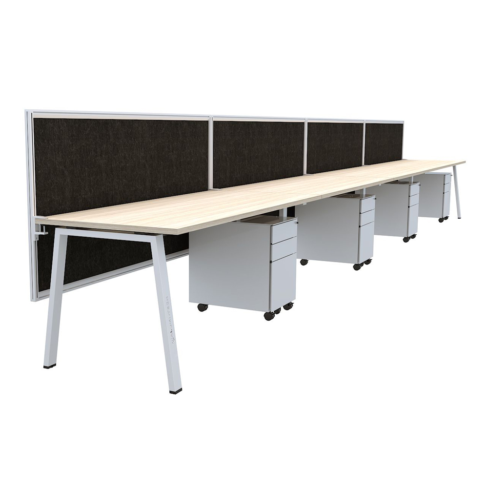 Quad Desk and Return with optional modesty panel Thumbnail