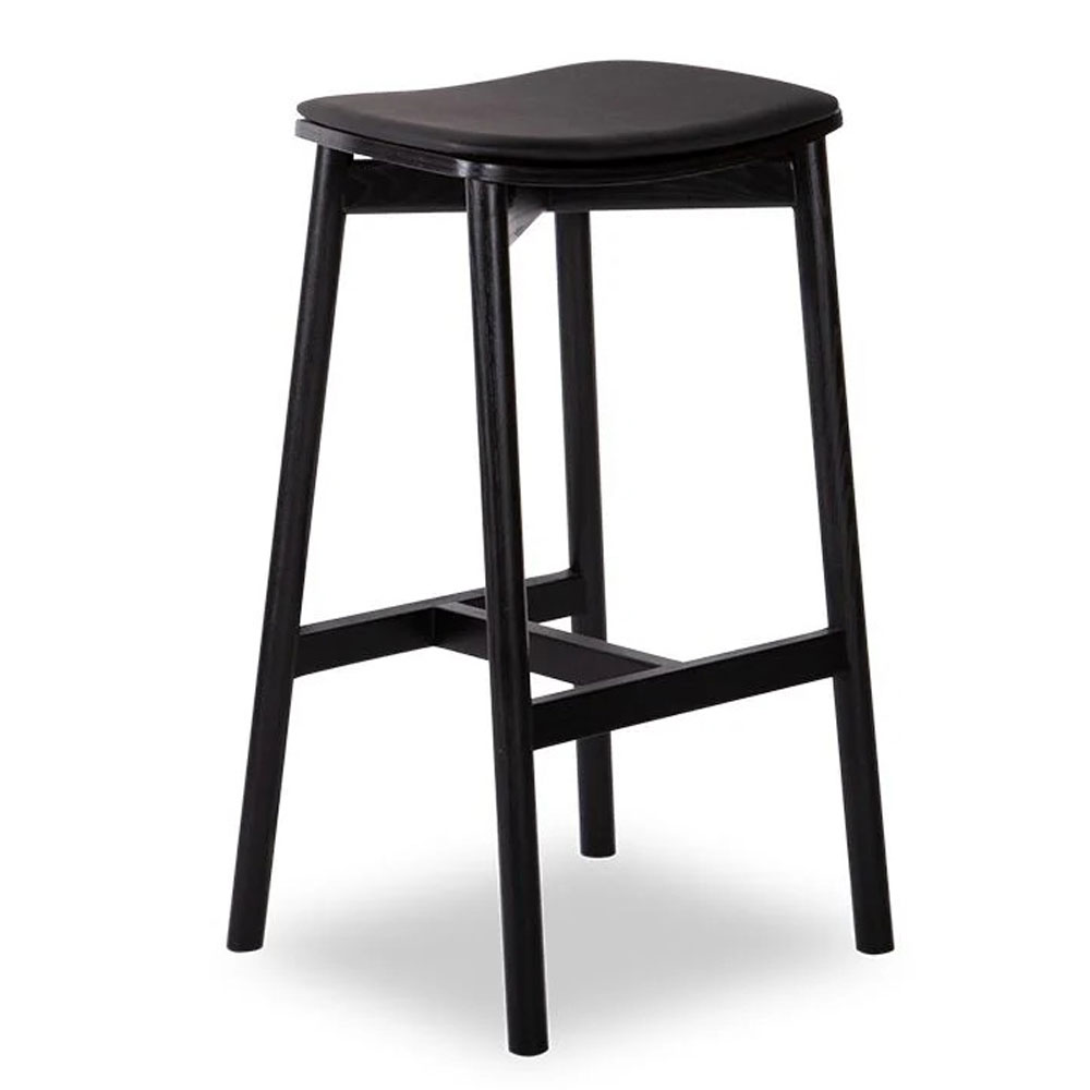 Andi backless stool black with black pad
