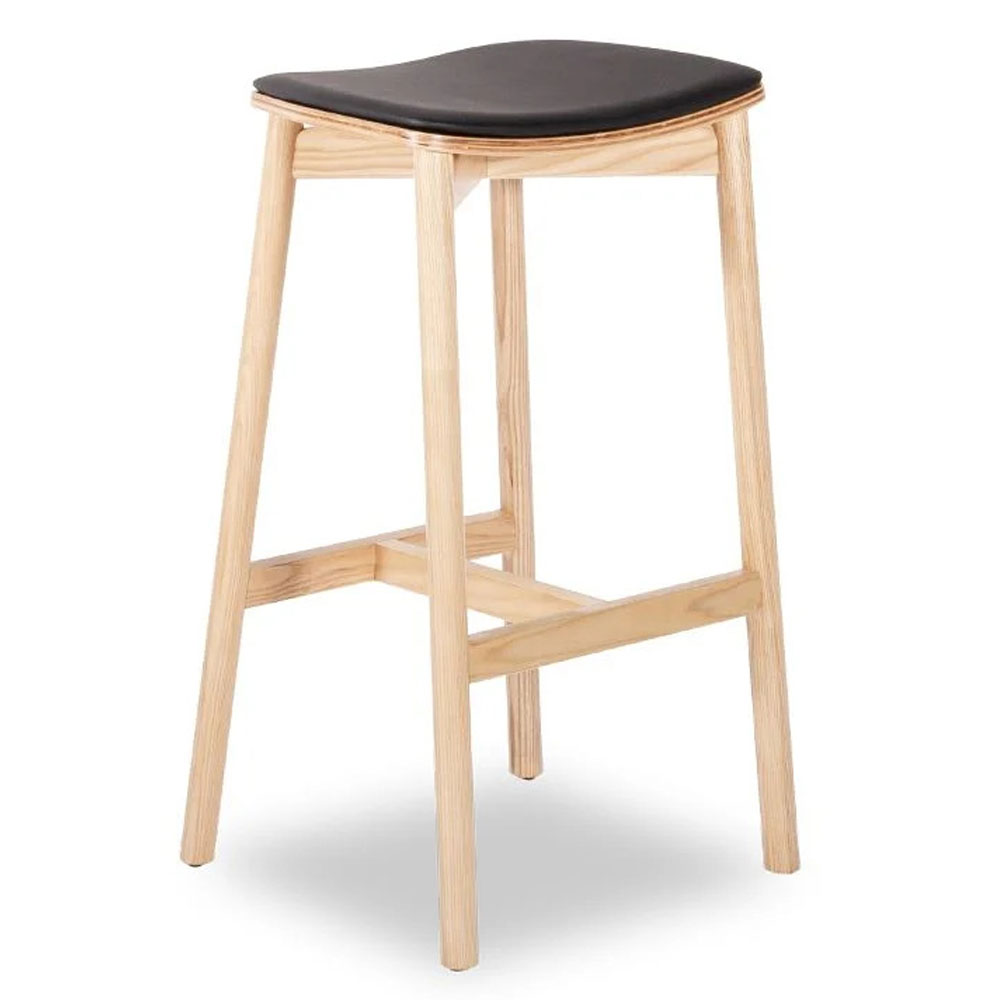 Andi backless stool natural with black pad