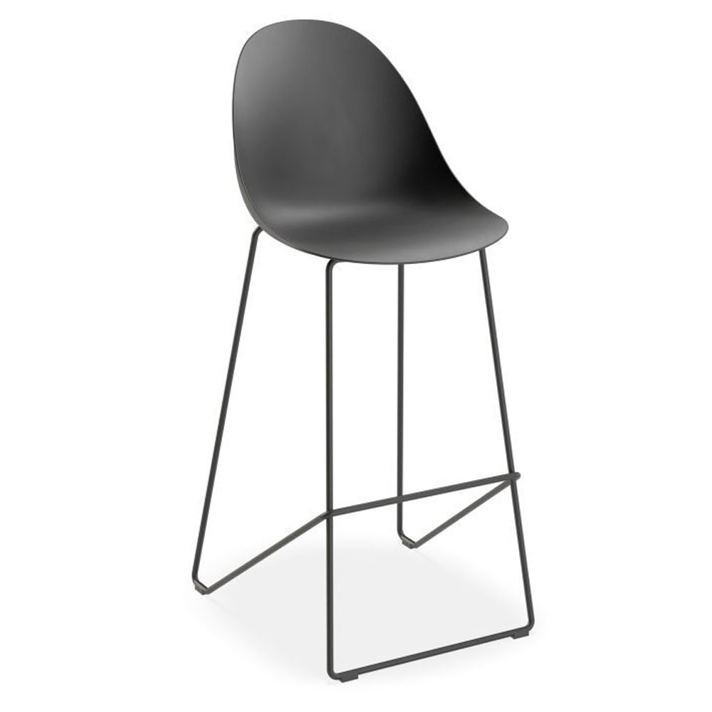 Pebble black stool shell seat