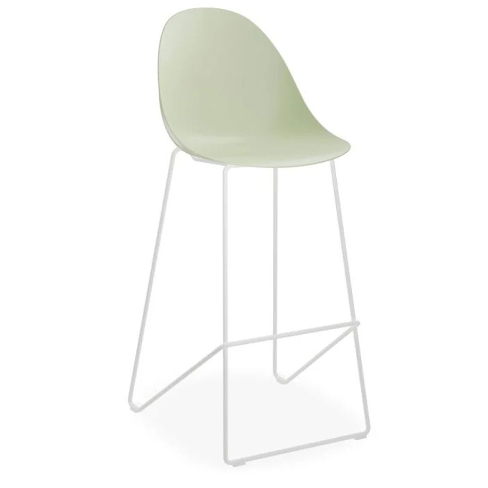 Pebble green stool shell seat