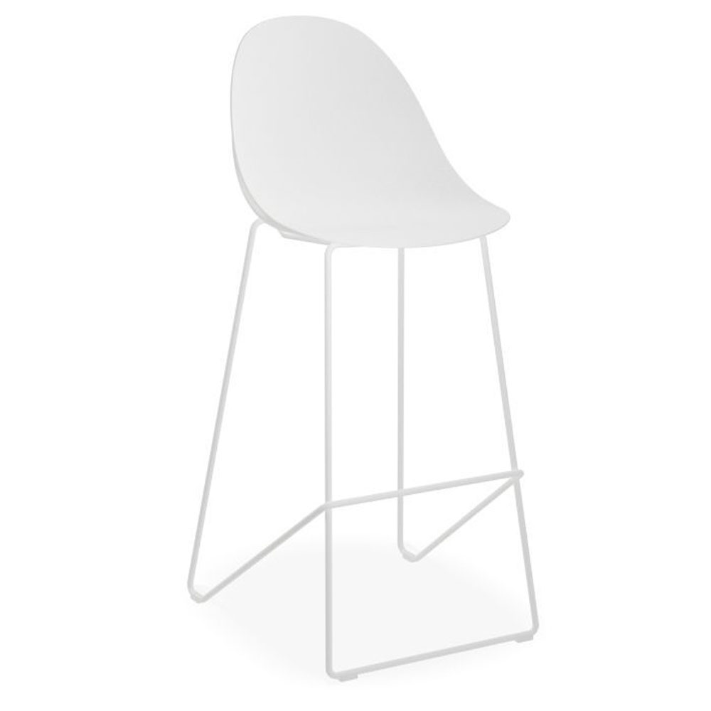Pebble white stool shell seat